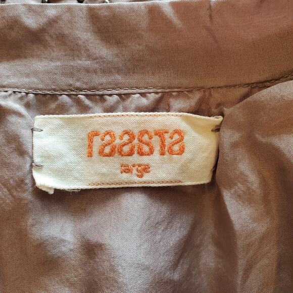 Raasta 100% Silk Beaded Bomber Jacket Size L Blush Pink Studded Bow Going Out - Picture 11 of 15